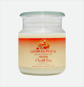 Georgia Peach Soy Candle Meredith Bay Candle Co 16 Oz 