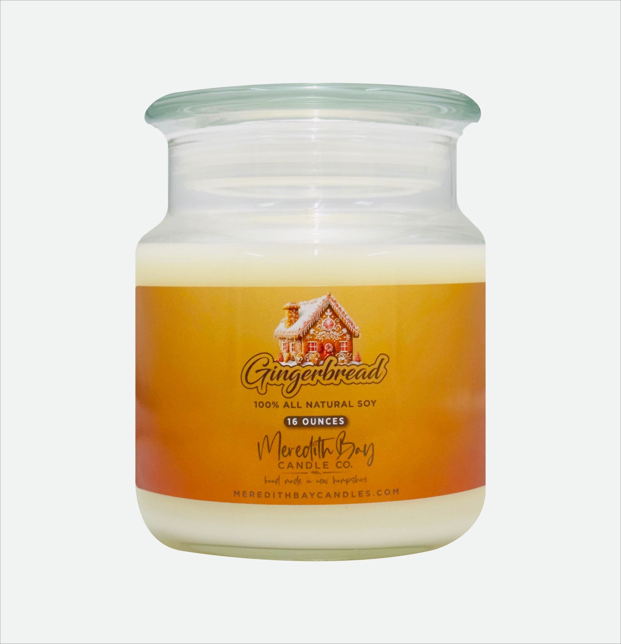 Gingerbread Soy Candle Meredith Bay Candle Co 16 Oz 