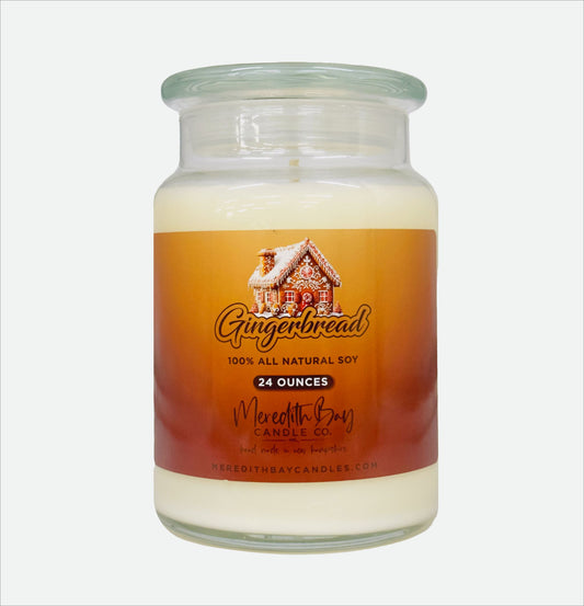 Gingerbread Soy Candle Meredith Bay Candle Co 24 Oz 