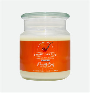 Grandpa's Pipe Soy Candle Meredith Bay Candle Co 16 Oz 