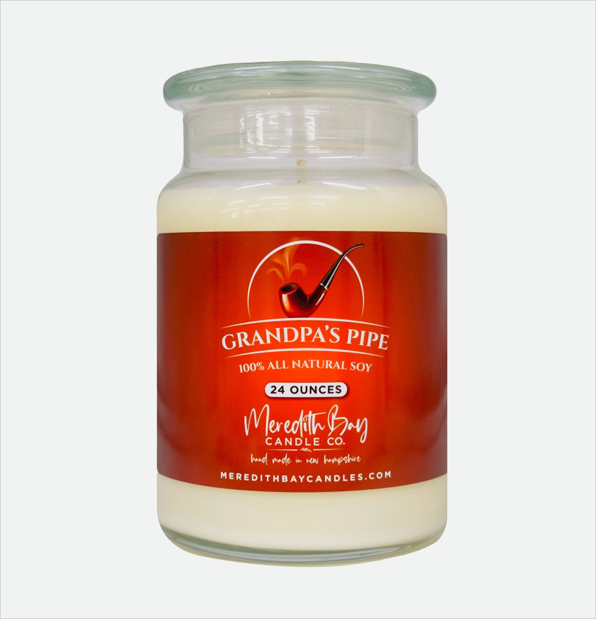 Grandpa's Pipe Soy Candle Meredith Bay Candle Co 24 Oz 