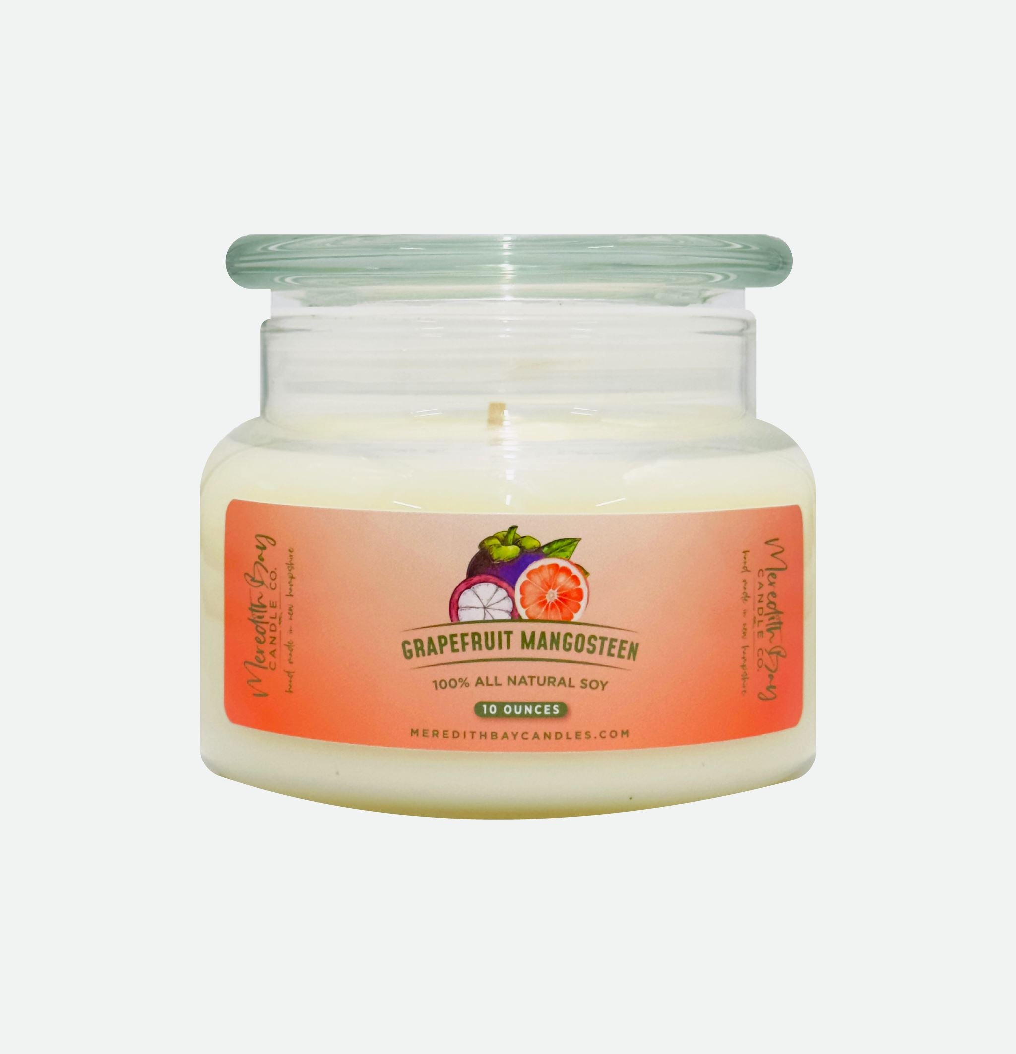 Grapefruit Mangosteen Soy Candle Meredith Bay Candle Co 10 Oz 