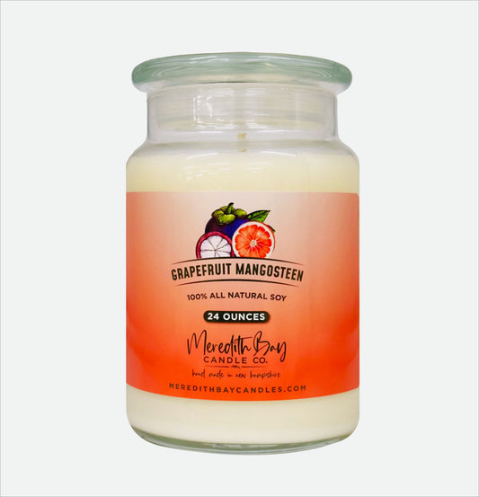 Grapefruit Mangosteen Soy Candle Meredith Bay Candle Co 24 Oz 