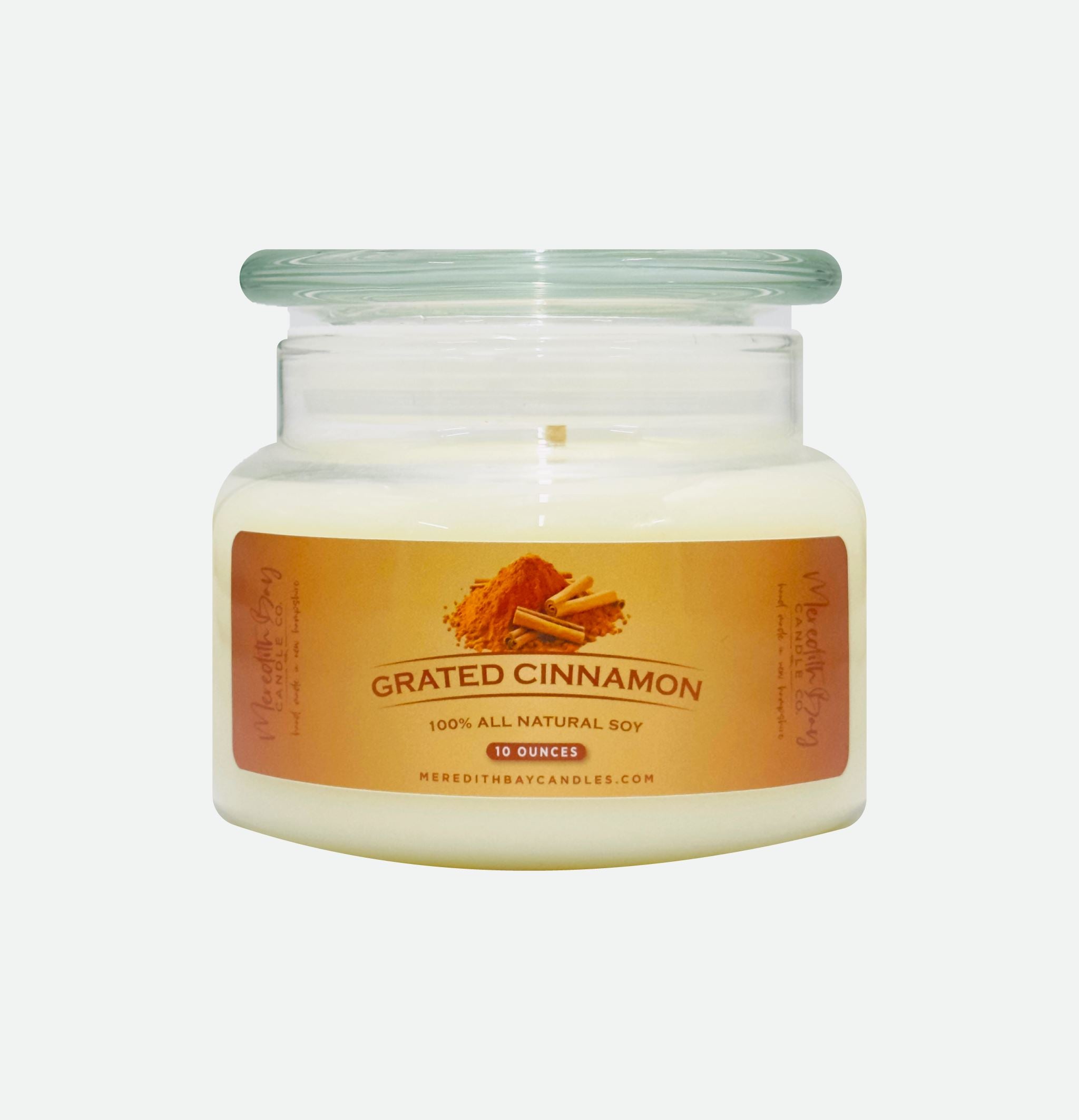 Grated Cinnamon Soy Candle Meredith Bay Candle Co 10 Oz 