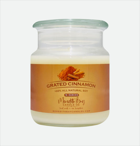 Grated Cinnamon Soy Candle Meredith Bay Candle Co 16 Oz 