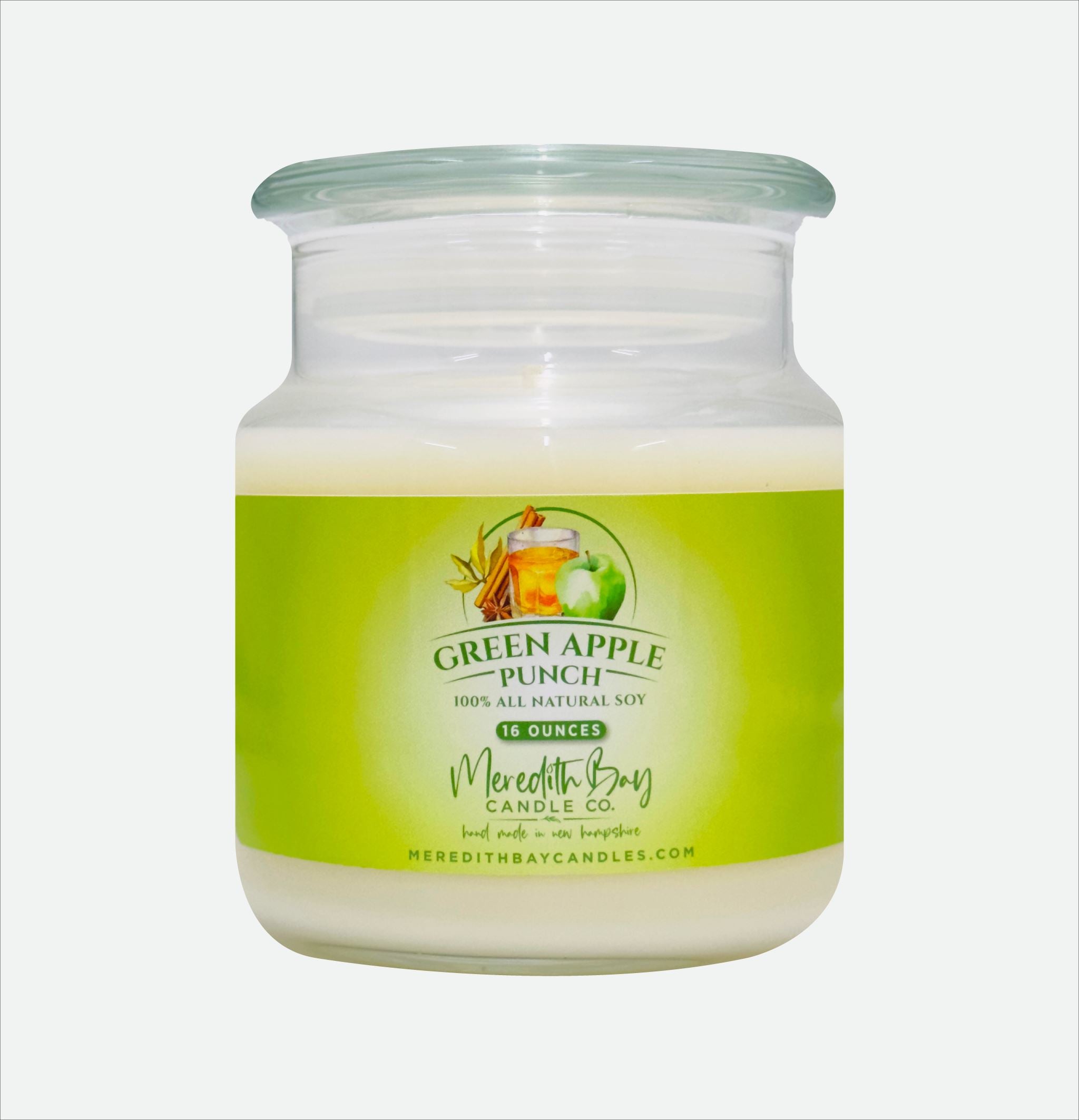 Green Apple Punch Soy Candle Meredith Bay Candle Co 16 Oz 