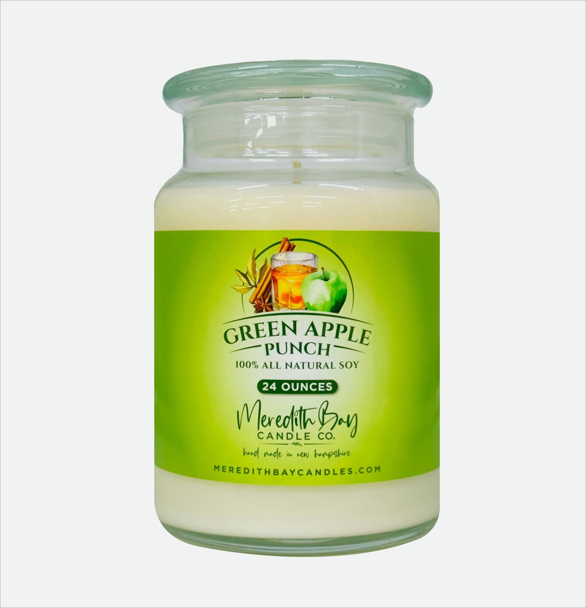 Green Apple Punch Soy Candle Meredith Bay Candle Co 24 Oz 