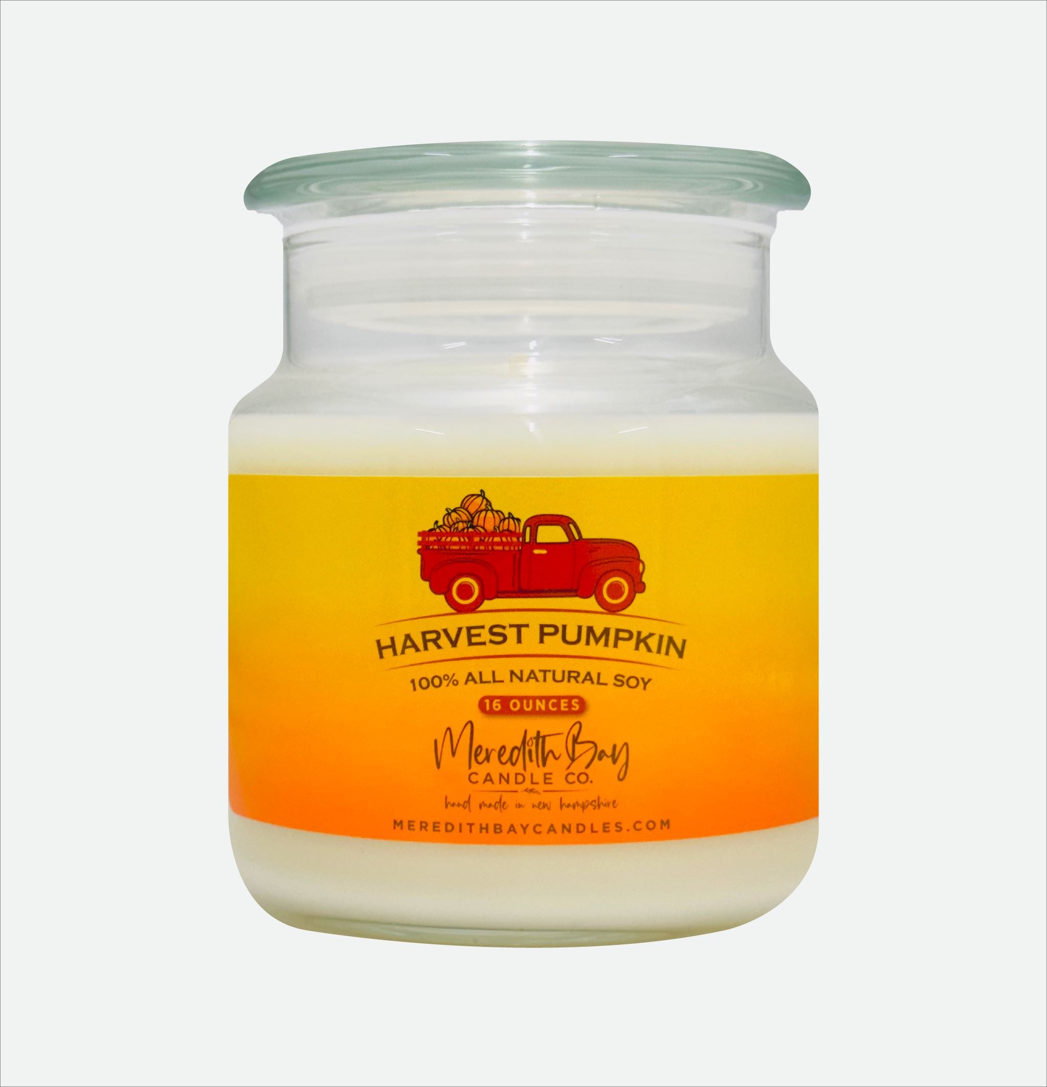 Harvest Pumpkin Soy Candle Meredith Bay Candle Co 16 Oz 