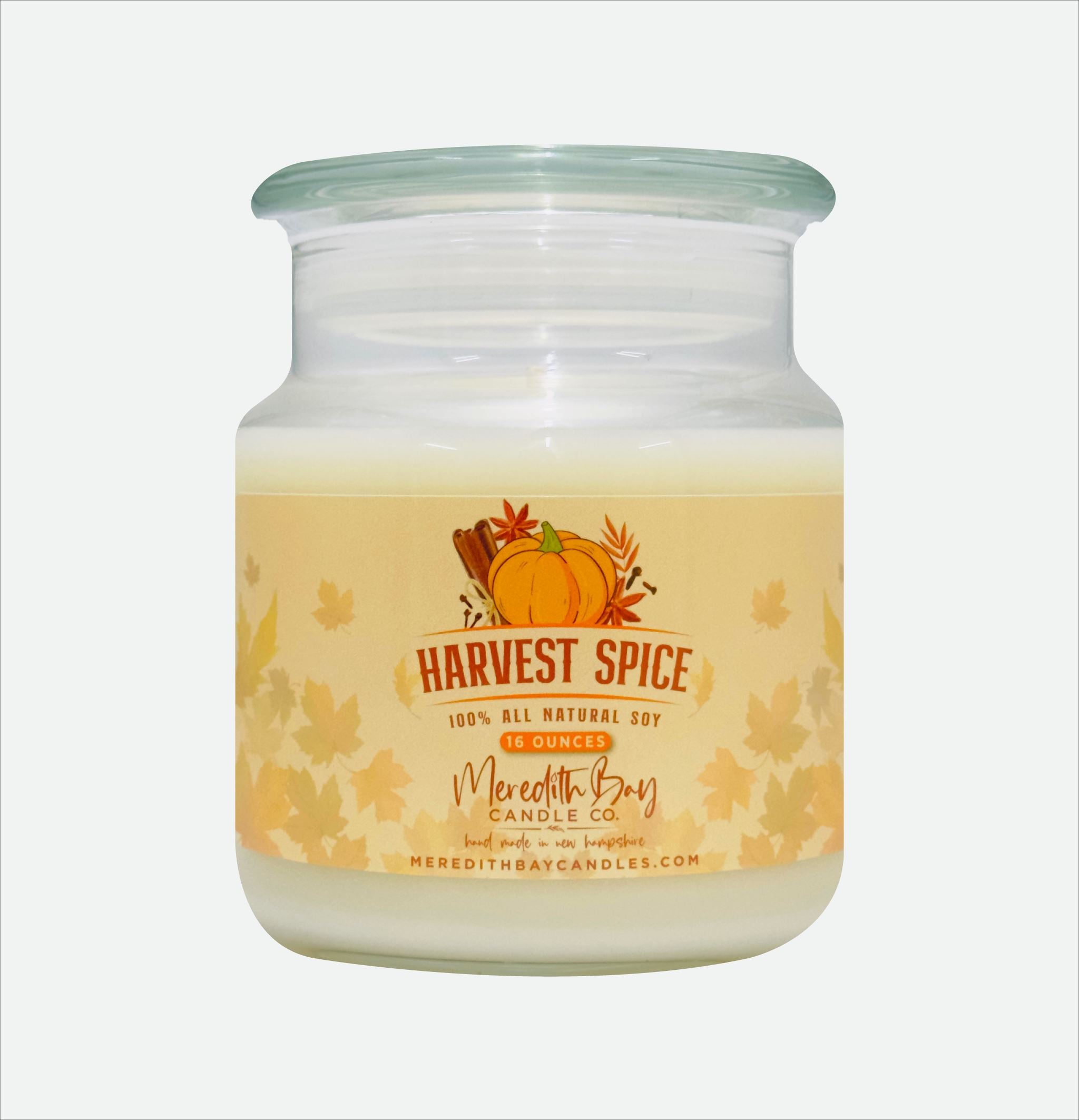 Harvest Spice Soy Candle Meredith Bay Candle Co 16 Oz 