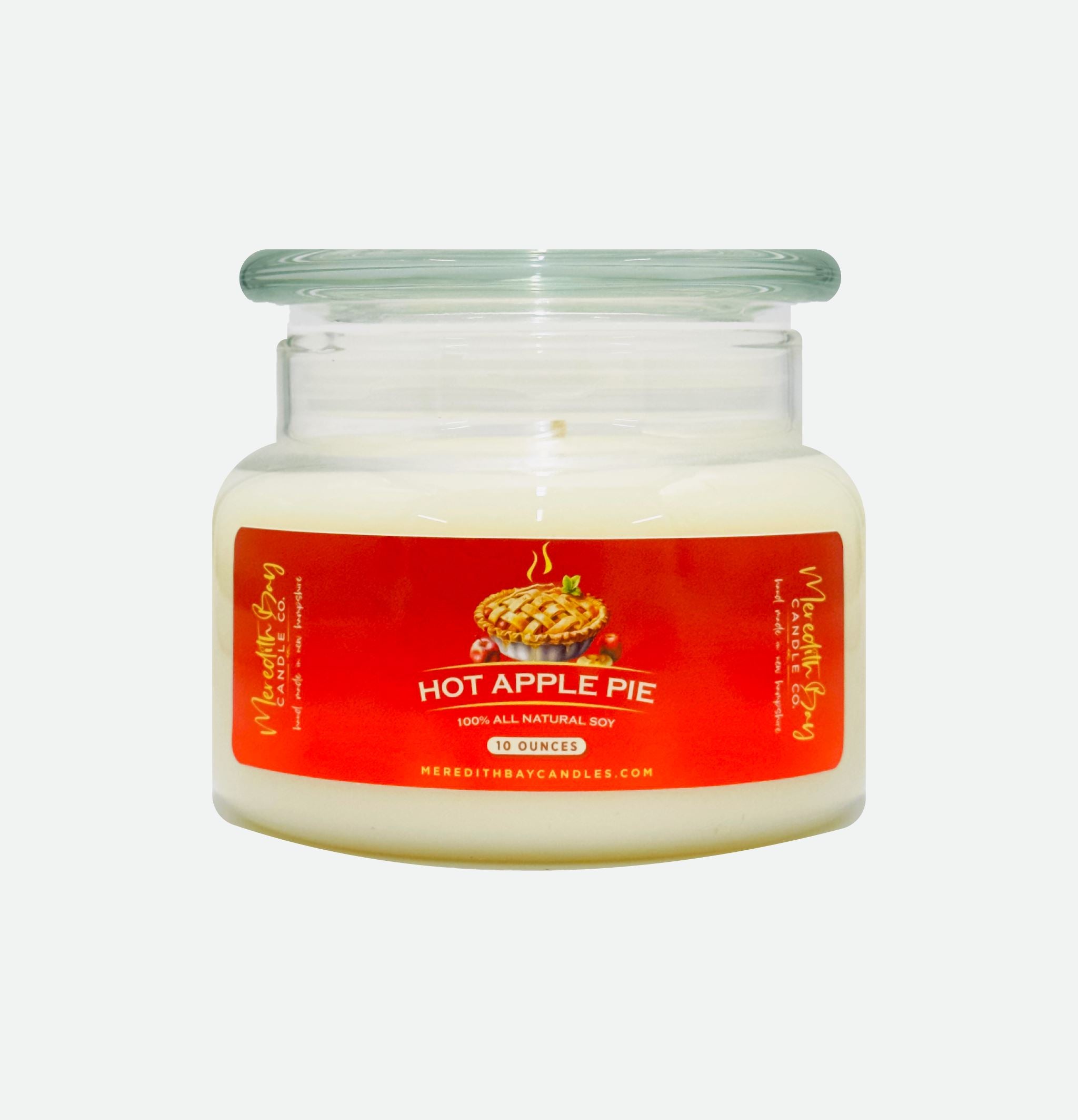 Hot Apple Pie Soy Candle Meredith Bay Candle Co 10 Oz 