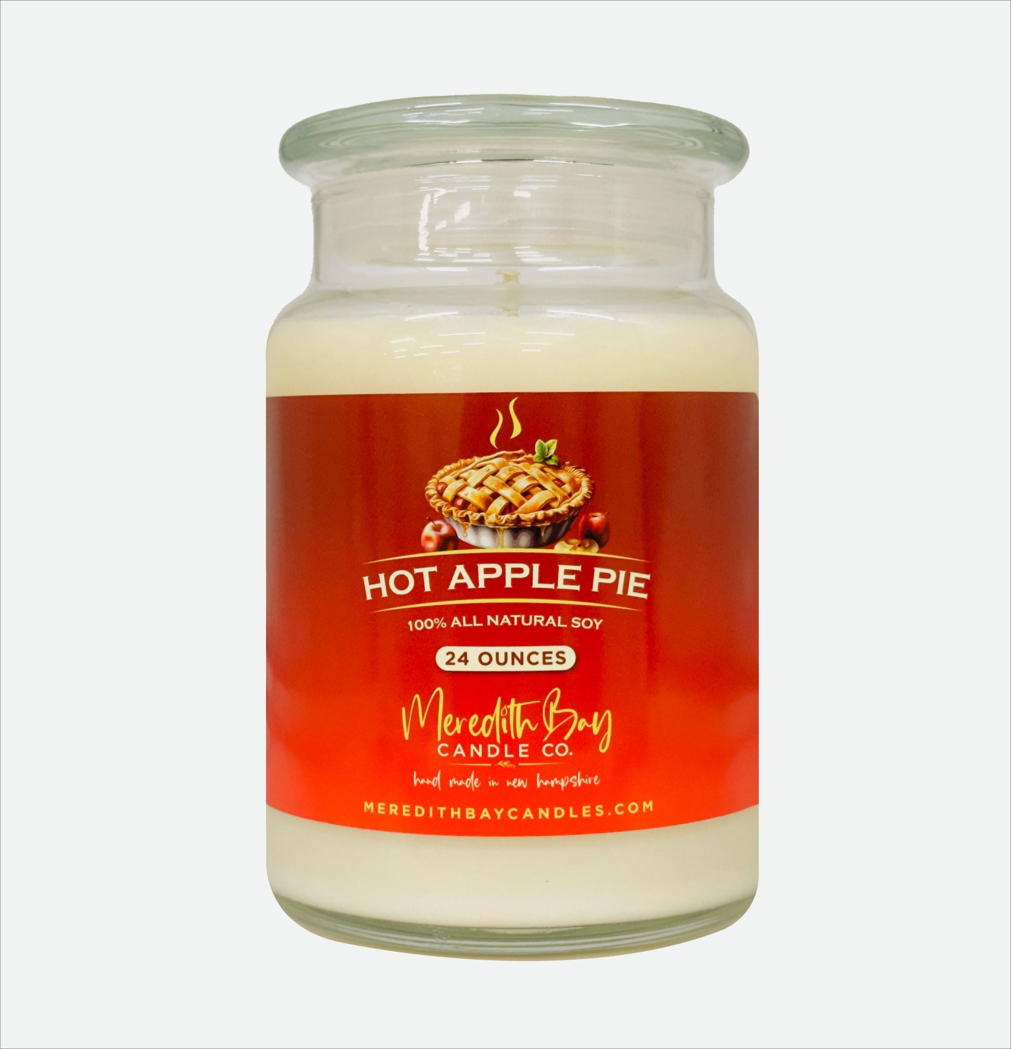 Hot Apple Pie Soy Candle Meredith Bay Candle Co 24 Oz 