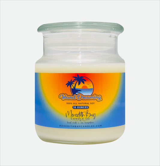 Island Dreaming Soy Candle Meredith Bay Candle Co 16 Oz 