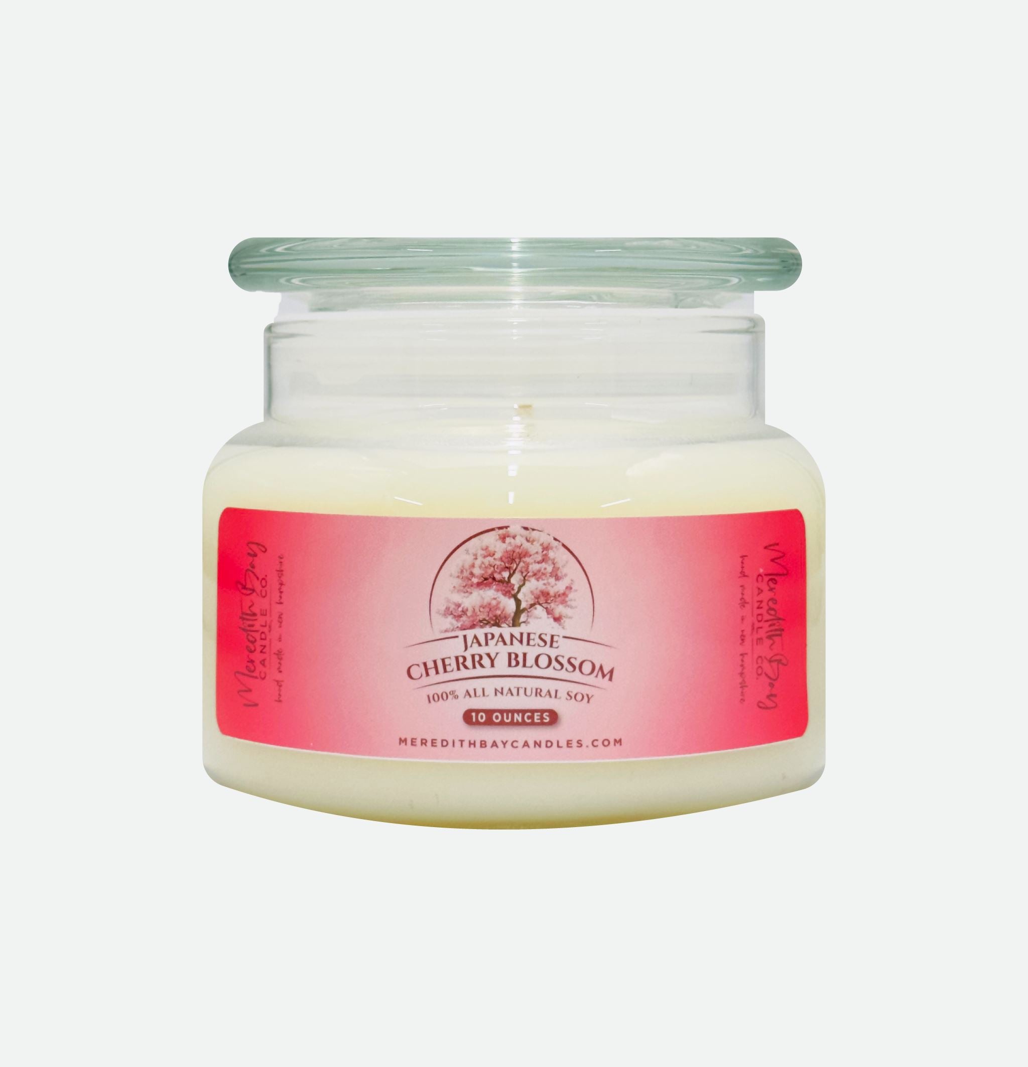 Japanese Cherry Blossom Soy Candle Meredith Bay Candle Co 10 Oz 