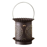 Jumbo Wax Warmer with Chisel in Kettle Black Punched Tin Wax Warmer Irvins Tinware 