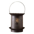 Load image into Gallery viewer, Jumbo Wax Warmer with Regular Star in Kettle Black Punched Tin Wax Warmer Irvins Tinware 
