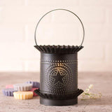 Jumbo Wax Warmer with Regular Star in Kettle Black Punched Tin Wax Warmer Irvins Tinware 