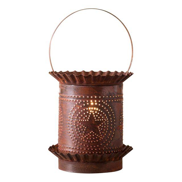 Jumbo Wax Warmer with Regular Star in Rustic Punched Tin