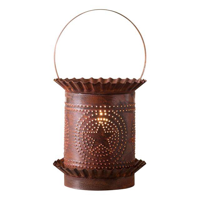 Jumbo Wax Warmer with Regular Star in Rustic Punched Tin Wax Warmer Irvins Tinware 