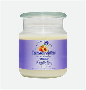 Lavender Apricot Soy Candle Meredith Bay Candle Co 16 Oz 