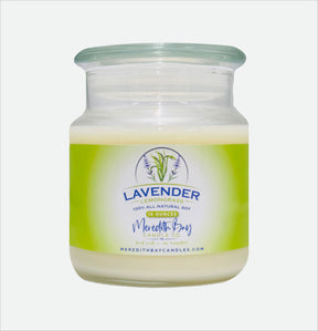 Lavender Lemongrass Soy Candle Meredith Bay Candle Co 16 Oz 