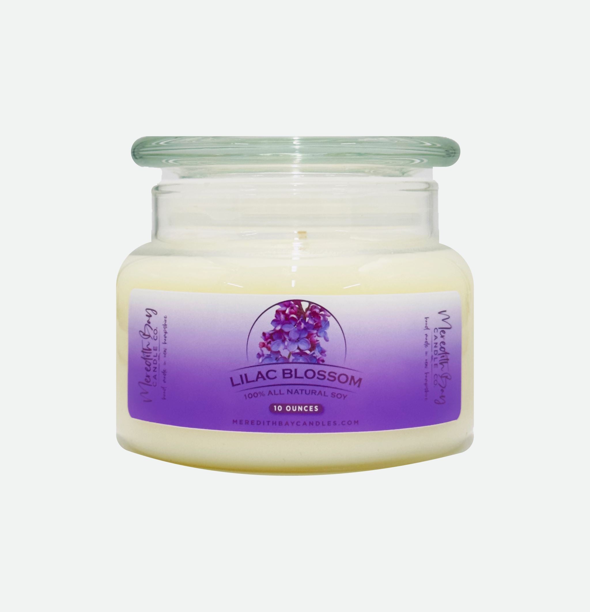 Lilac Blossom Soy Candle Meredith Bay Candle Co 10 Oz 