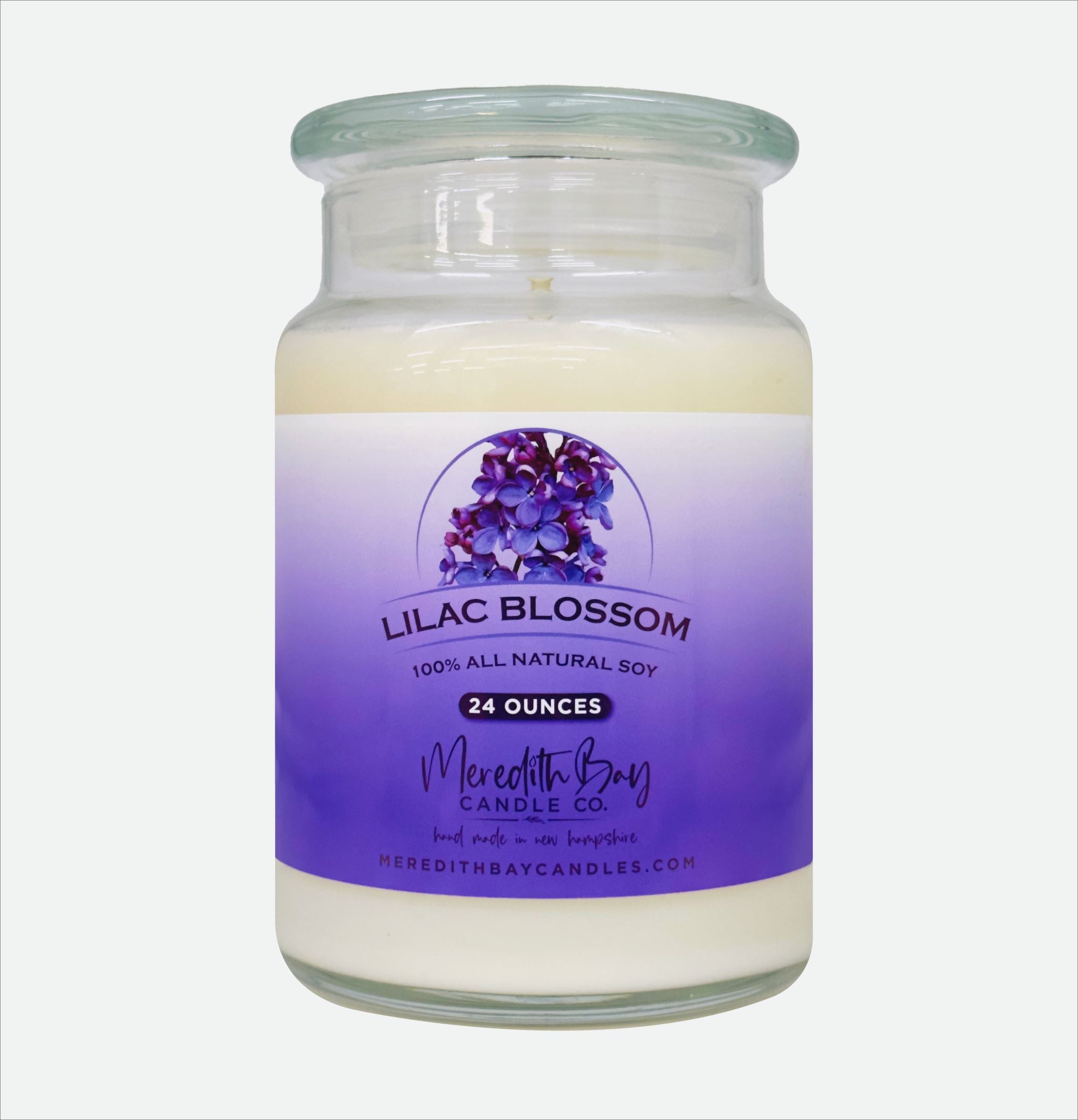Lilac Blossom Soy Candle Meredith Bay Candle Co 24 Oz 