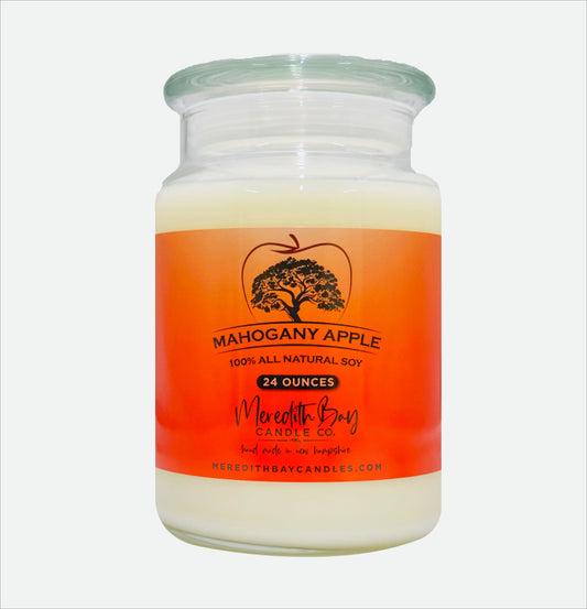 Mahogany Apple Soy Candle Meredith Bay Candle Co 24 Oz 