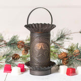 Mini Wax Warmer with Regular Star in Kettle Black Punched Tin Wax Warmer Irvins Tinware 