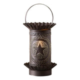 Mini Wax Warmer with Regular Star in Kettle Black Punched Tin Wax Warmer Irvins Tinware 