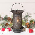 Load image into Gallery viewer, Mini Wax Warmer with Star Oval Design in Kettle Black Punched Tin Wax Warmer Irvins Tinware 

