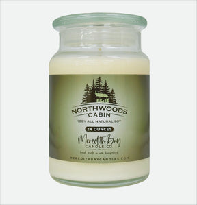 Northwoods Cabin Soy Candle Meredith Bay Candle Co 24 Oz 