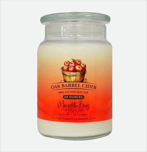 Oak Barrel Cider Soy Candle Meredith Bay Candle Co 24 Oz 