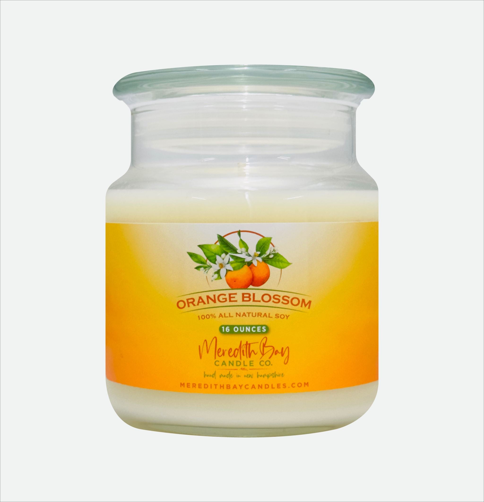 Orange Blossom Soy Candle Meredith Bay Candle Co 16 Oz 