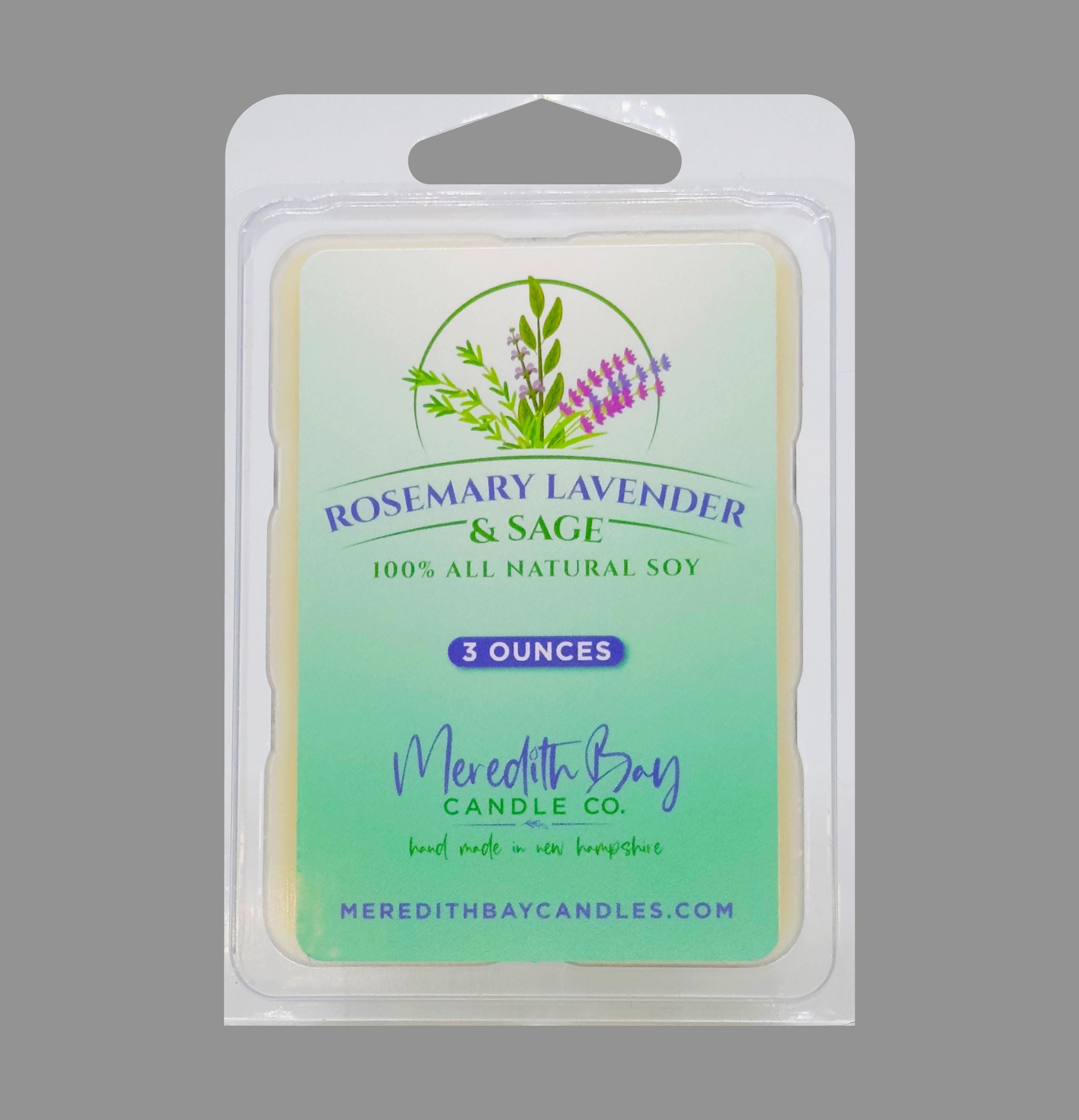 Rosemary, Lavender & Sage Wax Melt Meredith Bay Candle Co 