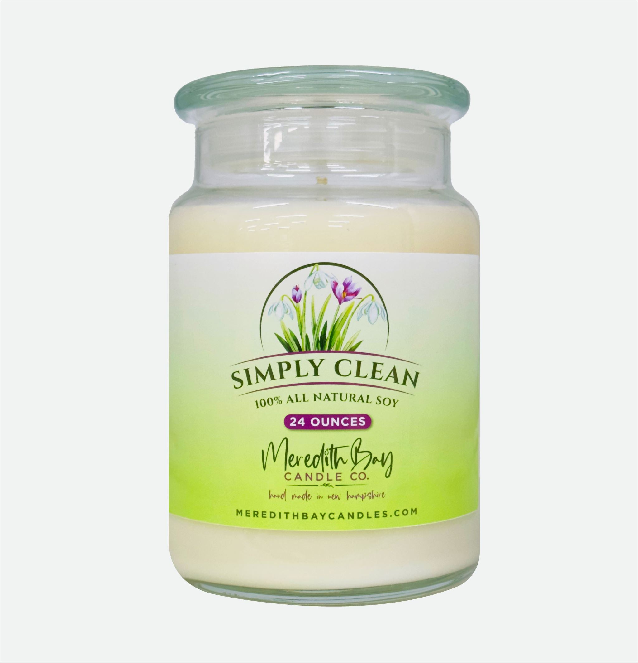 Simply Clean Soy Candle Meredith Bay Candle Co 24 Oz 