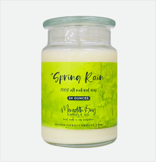 Spring Rain Soy Candle Meredith Bay Candle Co 24 Oz 