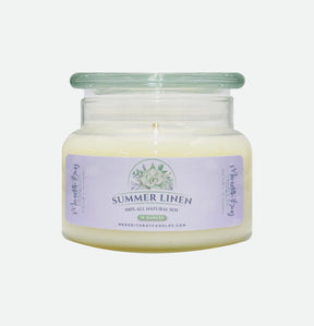 Summer Linen Soy Candle Meredith Bay Candle Co 10 Oz 