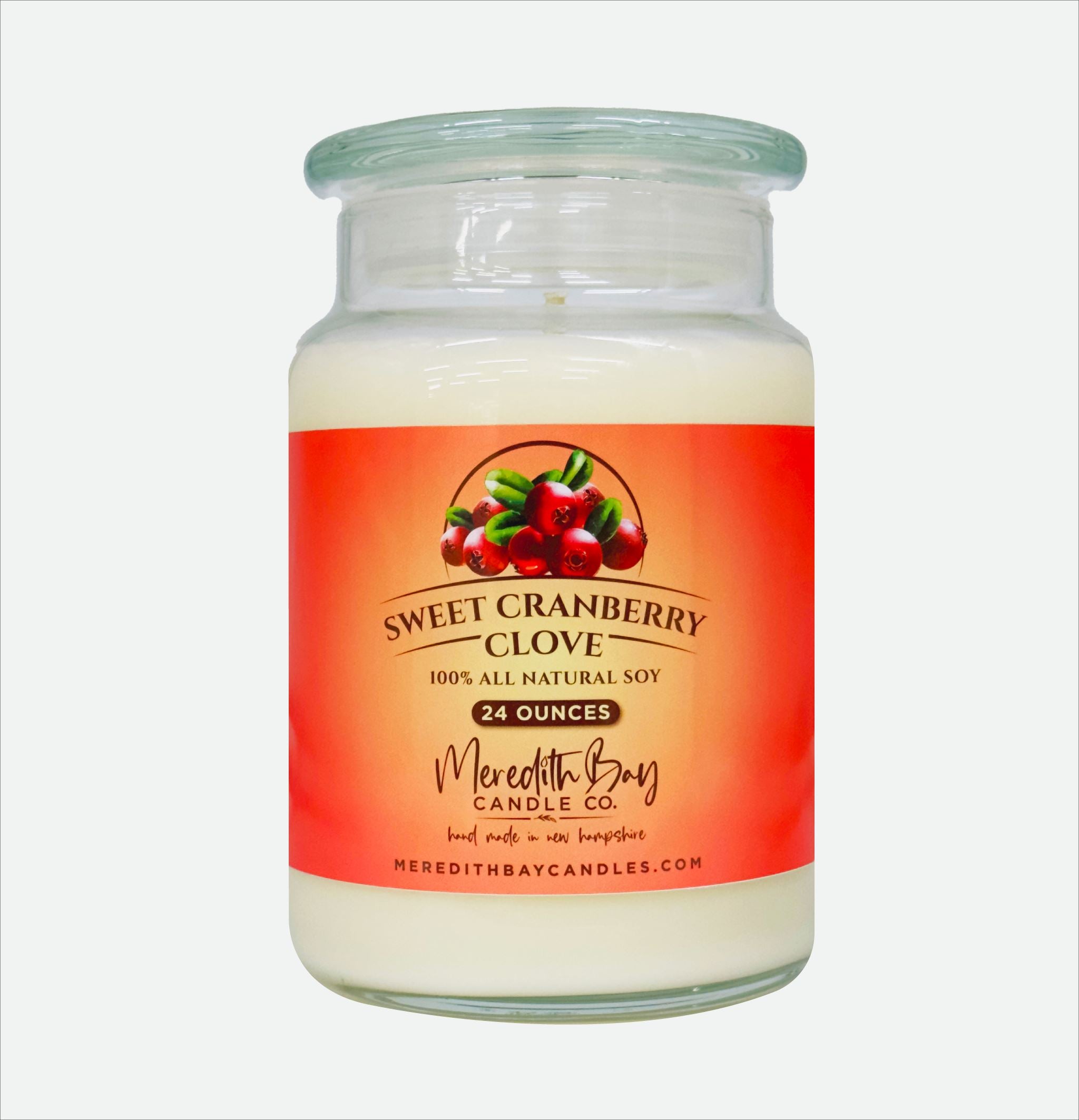 Sweet Cranberry Clove Soy Candle Meredith Bay Candle Co 24 Oz 