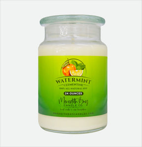 Watermint Clementine Soy Candle Meredith Bay Candle Co 24 Oz 